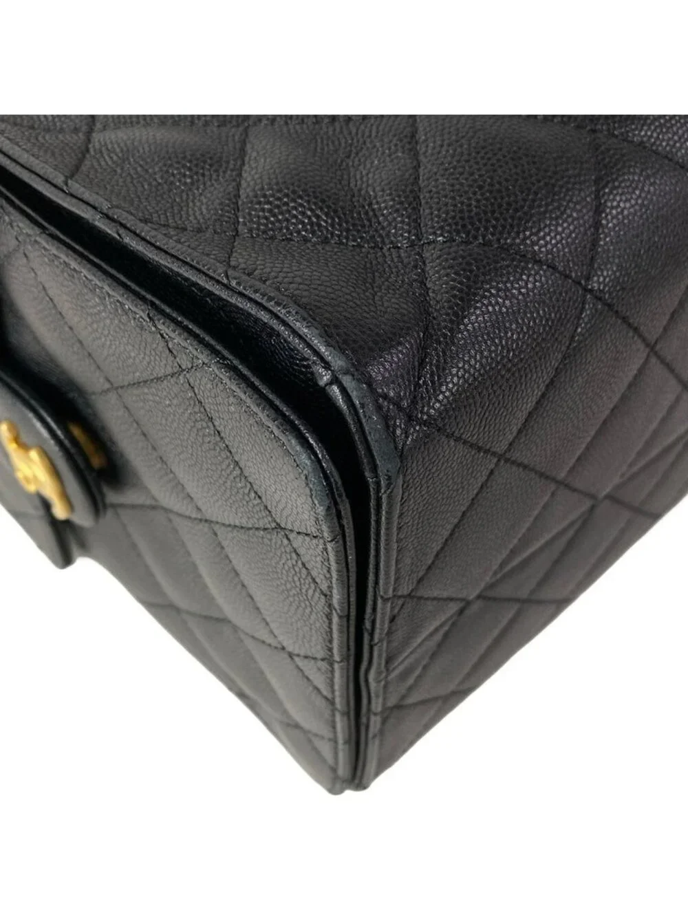 Chanel Shoulder Bag 25 Black Chain Vintage Gold Metal